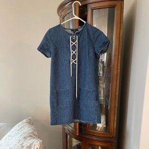 Jean dress with pockets and  rope tie